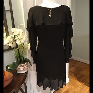 BILL BLAS Black Silk Evening Dress